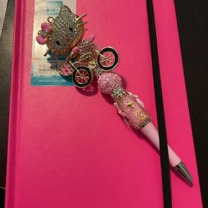 Hello Kitty Pink Crystal Handcrafted Pen and Matching Journal